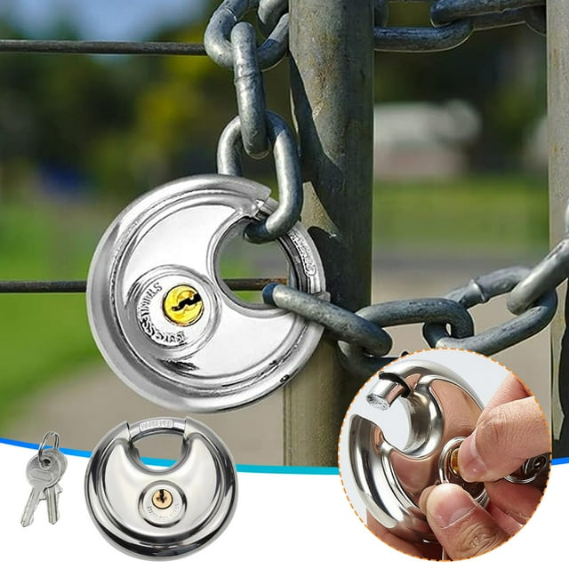 Vaidha Serrure Ronde en Acier Inoxydable pour Gâteau Serrure de Porte d'Entrepôt Serrure à Chaîne Cadenas Cœur Tout en Cuivre