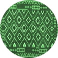 thumbnail image 1 of Ahgly Company Indoor Round Southwestern Emerald Green Country Area Rugs, 8' Round, 1 of 4