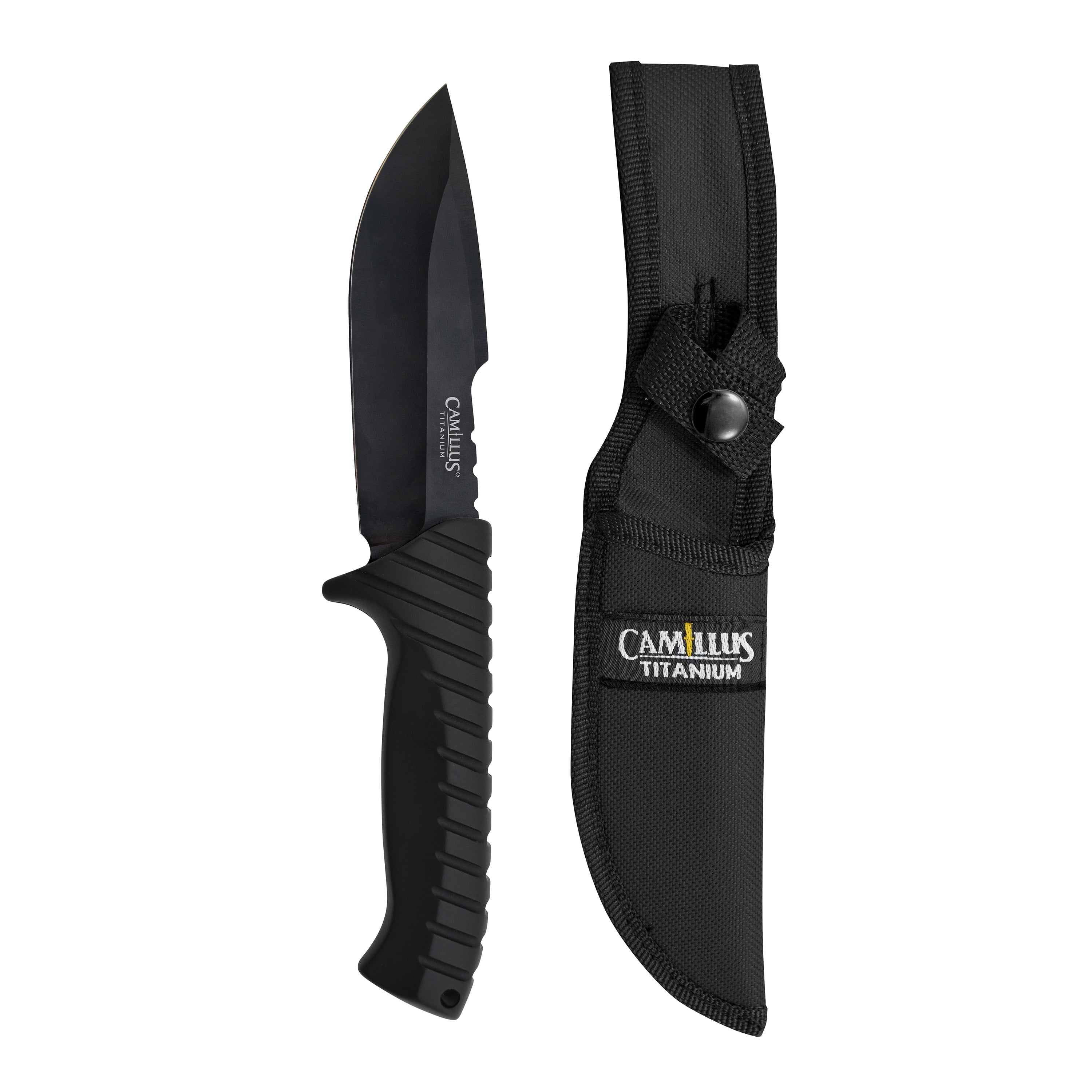 Camillus 9.75" Fixed Blade Pocket Knife, Titanium Stainless Steel Drop