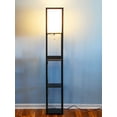 thumbnail image 6 of Brightech Maxwell Charger - Shelf Floor Lamp with USB Charging Ports and Electric Outlet - Tall, Narrow Tower Nightstand for Bedroom - Modern, Asian End Table with Light Attached - Black, 6 of 8