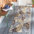 thumbnail image 3 of SAFAVIEH Veranda Earleen Floral Indoor/Outdoor Area Rug, 6'7" x 9'6", Cream/Aqua, 3 of 10