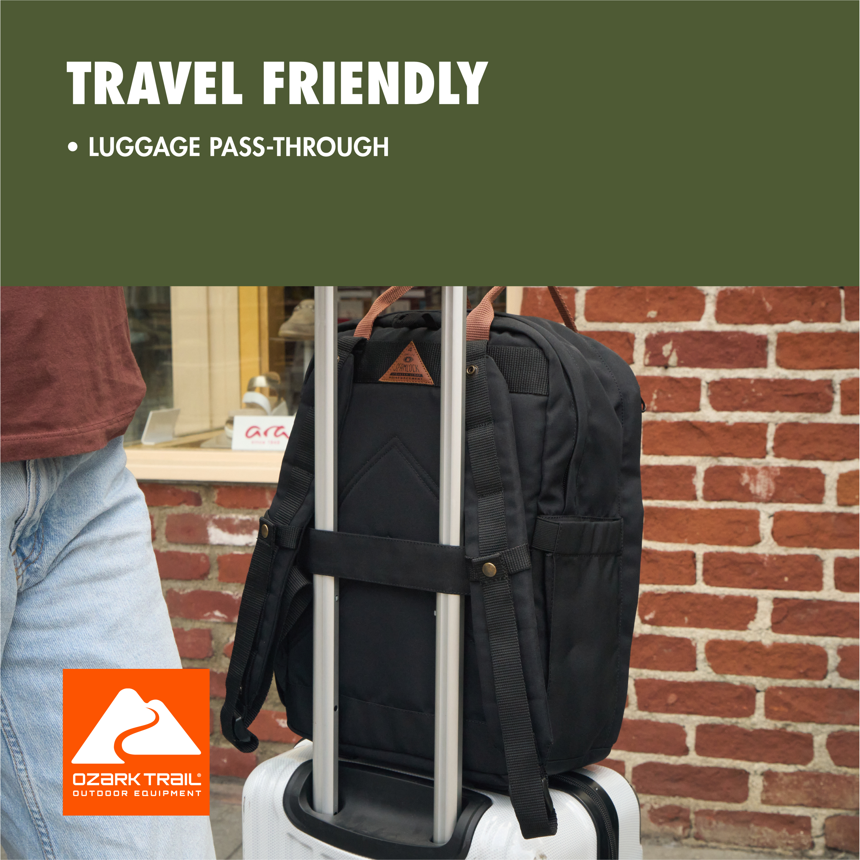 Mochila Ozark Trail Asheville de doble carga de 22L para adultos y adolescentes, poliéster, negro 6