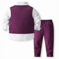 thumbnail image 2 of ETHAN Baby Boys Gentleman Formal Suit Set with Vest,Pant,Shirt,and Bow Tie,Weding 4Pcs Outfit 2-3Y, 2 of 8