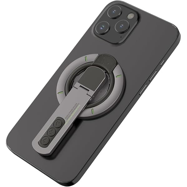 wonima11 Double Magnetic Phone Holder, Magnetic Phone Ring, Compatible with MagSafe Phone Grip with 360° Rotation Phone Stand for iPhone 16/15/14/13/12 Series (Black)
