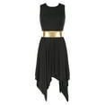 thumbnail image 3 of Lejafay Women's Asymmetrical Praise Dance Tunic Liturgical Worship Dance Dress Black S, 3 of 6
