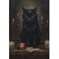 thumbnail image 1 of Impresiones de póster de cuervo negro para sala de estar, decoración del hogar, bruja gótica Victoriana, pintura de lienzo de gato negro, arte de pared, 1 of 4