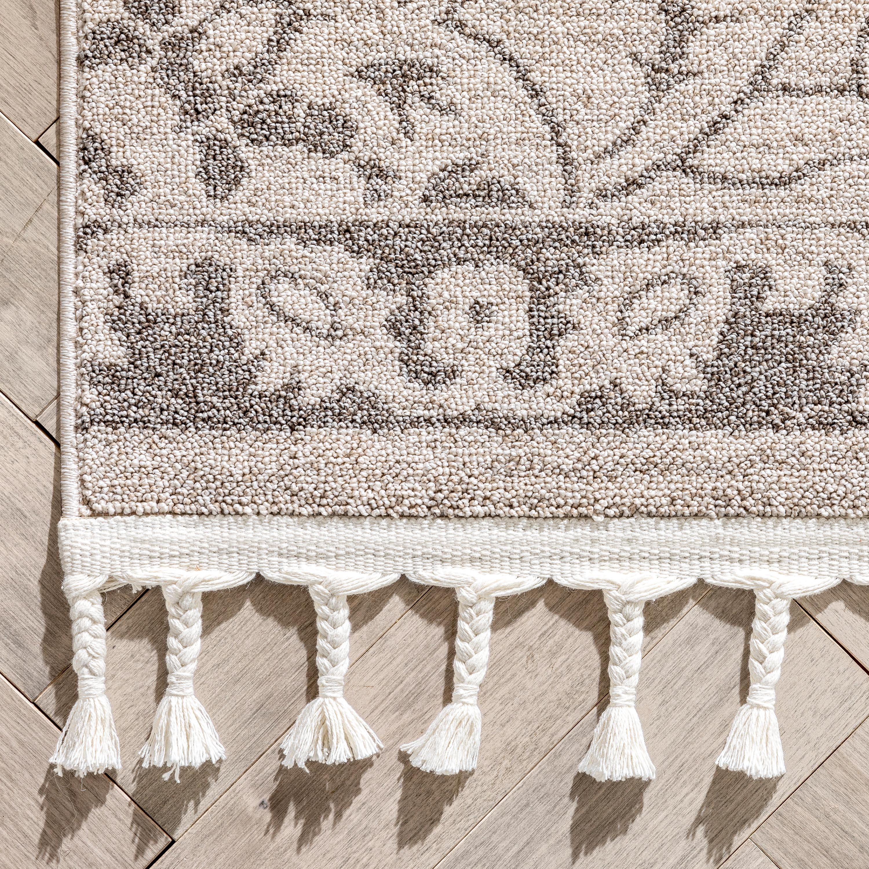 Well Woven Loop-De-Loop Mara Floral Botanical Pattern Brown Beige Kilim-Style 2'3" x 7'3" Runner Area Rug