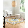 thumbnail image 3 of Unique Loom Parker Collection Area Rug - Merakli (4' Square Yellow/Brown), 3 of 10
