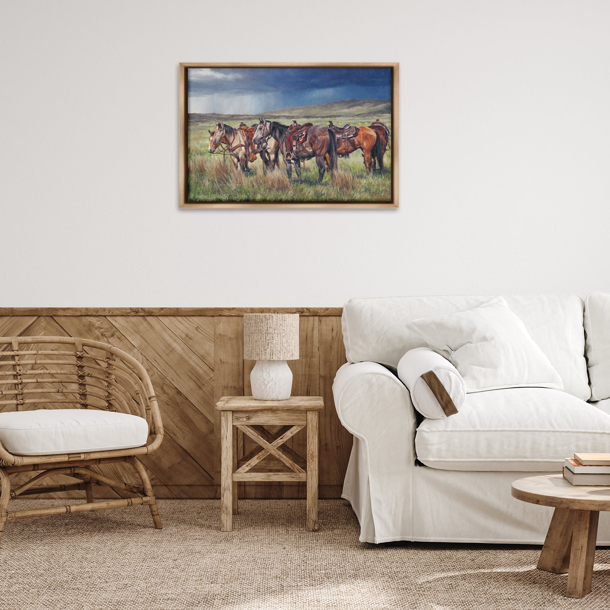 Stupell Industries Hurry Up & Wait Animals & Insects Painting Brown Floater Framed Canvas Art Print Wall Art, 31 x 21