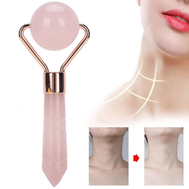 Rodillo Facial de Jade Ecomeon Masajeador Antienvejecimiento Cuarzo Rosa