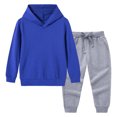 thumbnail image 3 of Ugoldhm Kids Hoodie and Jogger Set Pullover Loose Sweatshirt Drawstring Sweatpant 2 Piece Set 12M-11Y, 3 of 8