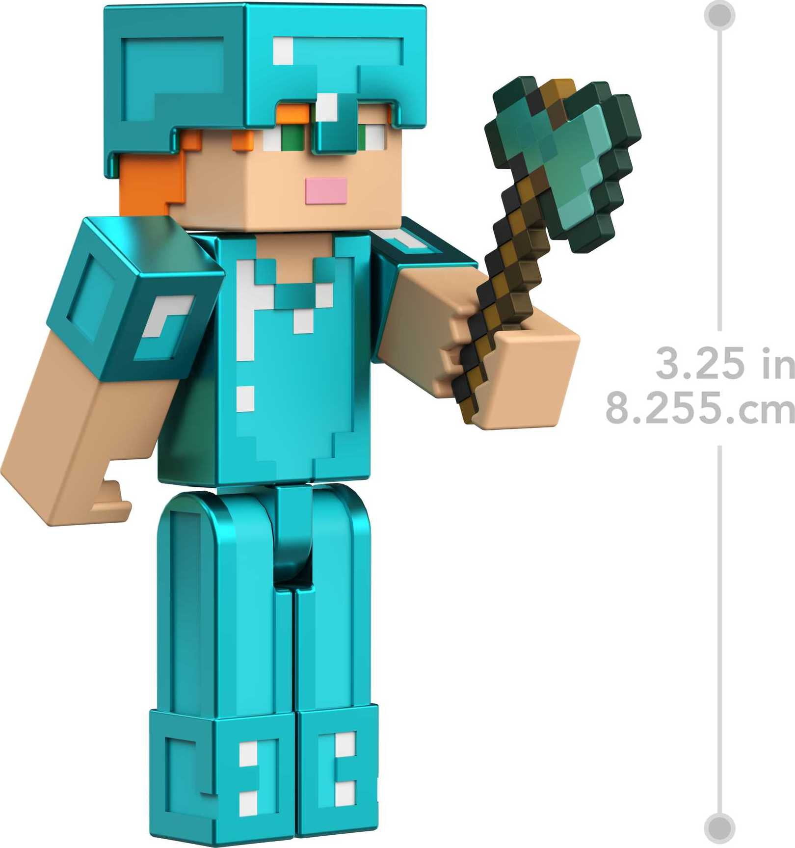 Mattel Minecraft Craft-A-Block Action Figure, Authentic Pixelated Design, 3.25 in