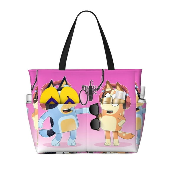 Netaao Bluey for Large Beach Travel Bag Waterproof Beach Bag for Vacation Weekend Getaway Bag