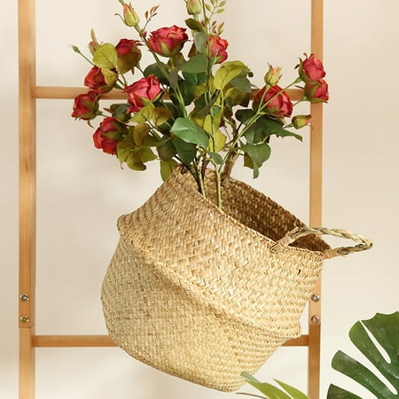 

Cuoff Home Decor Seagrass Wicker Basket Wicker Basket Flower Pot Folding Basket Dirty Basket YE Room Decor