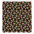 thumbnail image 3 of Ambesonne Sugar Skull Shower Curtain, Daya of the Dead, 69"Wx84"L, Multicolor, 3 of 3