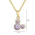 thumbnail image 2 of Disney Mickey Mouse 10kt Gold Purple Cubic Zirconia Pendant, 16" + 2" Gold Filled Chain, 2 of 3