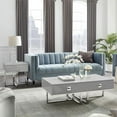 thumbnail image 3 of Posh Living Mano 1-Drawer Stainless Steel Base End Table in Light Gray/Chrome, 3 of 10