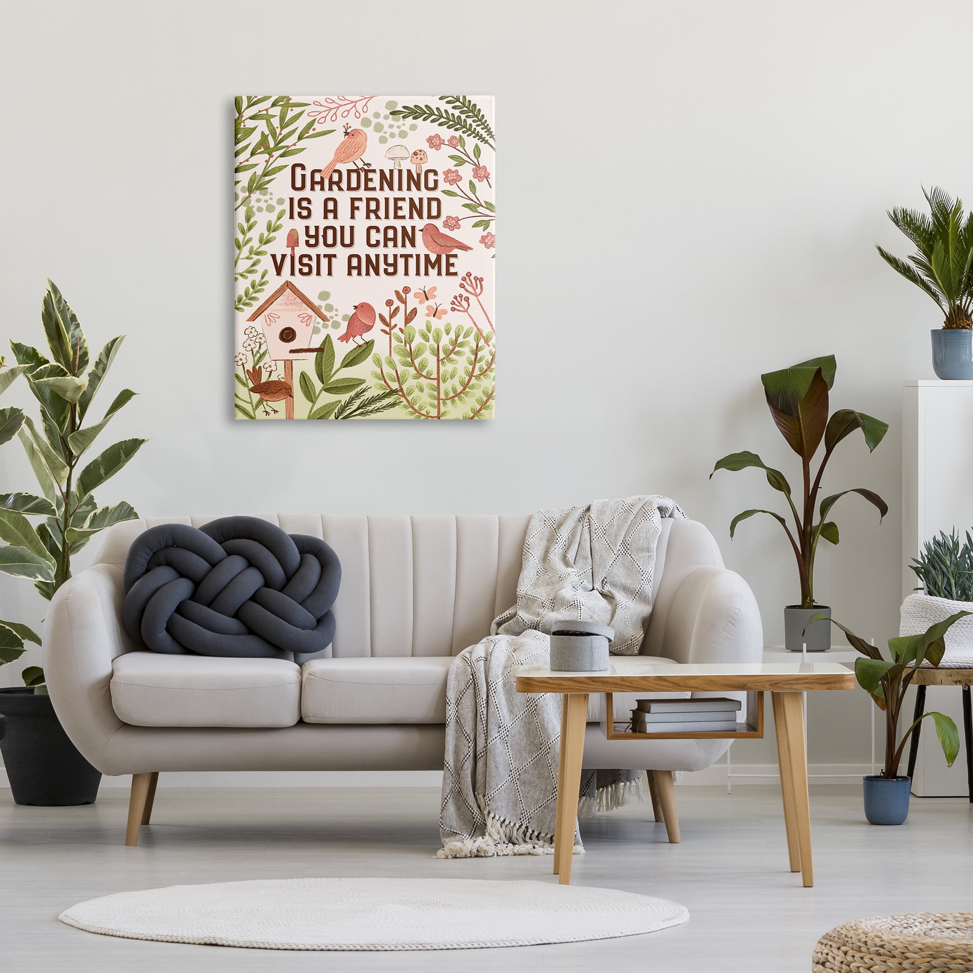 Stupell Industries Gardening Is A Friend Phrase Botanical & Floral Painting Gallery Wrapped Canvas Print Wall Art, 30 x 40