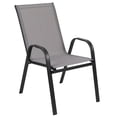 thumbnail image 3 of Bowery Hill Modern Gray Outdoor Stack Chair with Metal Frame, 3 of 12