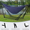 thumbnail image 2 of Hammock with Foldable Stand, 2 in 1 Hammock and Swinging Chair with Carrying Bag, Portable Camping Chair Suitable for Outside, Swing,Patio,Garden,Camping Trip Blue, 2 of 8