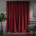 thumbnail image 5 of 3S Brother's Extra Long Room Darkening 204" Length Faux Velvet Red Curtain Drapes - Hanging Back Tab 5-25 Feet Custom Made ( 1 Panel ) - Made in Turkey (52"Wx204"L), 5 of 7