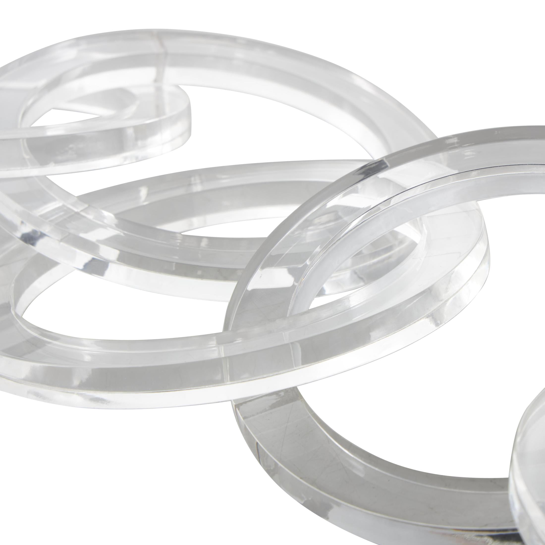 21" x 5" Clear Acrylic Plastic Circular 7 Link Chain Sculpture, by DecMode