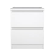 Tvilum Scottsdale 2 Drawer Bedroom Nightstand for Adults, White High Gloss