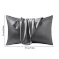 thumbnail image 4 of Bowayaoa Satin Solid Color Pillowcase Set, Imitation Silk Pillowcase for Sleeping, Soft Sateen Reversible Pillowcase, Smooth Polyester Pillowcase for Bed and Sofa, 4 of 7