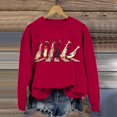 thumbnail image 2 of WEAIXIMIUNG Sweat-Shirt pour Femmes Tendance avec Col Sweat-Shirt de Noël pour Femmes Imprimé Animal Ferme, 2 of 4