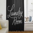 thumbnail image 6 of Black Sheer Curtains 45 Inches Long, Laundry Room Minimalist Modern Art Light Filering Curtains, Breathable Simi Curtain Privacy Drapes for Kitchen Bathroom Lightweight Small Window Treatment, 6 of 9