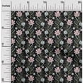 thumbnail image 1 of oneOone Georgette Viscose Black Fabric Leaves & Flower Florals Crafts Projects Decor Fabric Print By The Yards 42 Inches Wide, 1 of 1