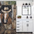 thumbnail image 5 of Farmhouse Three Horse Shower Curtain for Bathroom Durable Water-proof Women Men Quick-Drying Shower Curtain with 12 Hooks for Hotel Home Decor Bath Accessories 72x72 Inch, 5 of 6