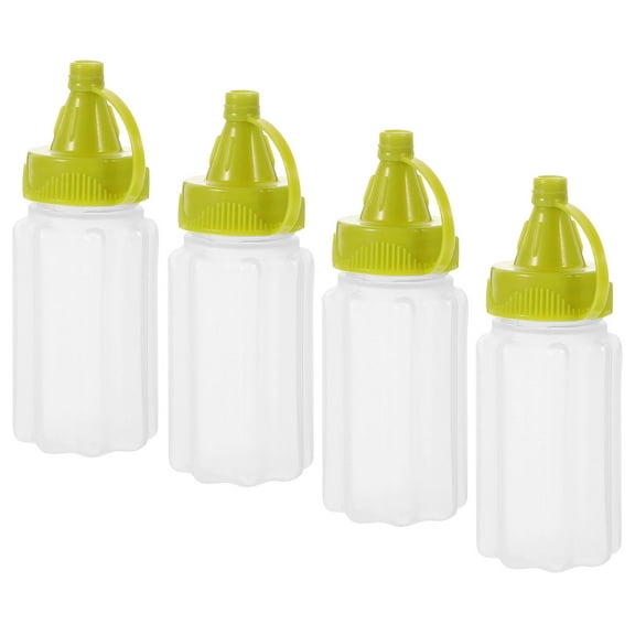 HONMEET  4pcs Squeeze Bottle with Cap Small Sauce Containers for Liquids Camping