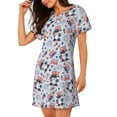 thumbnail image 2 of Daiia I Love USA Print Women's Nightshirt Soft Nightgowns for Women Short Sleeve dress Short-sleeved Sleepwear, 2 of 6