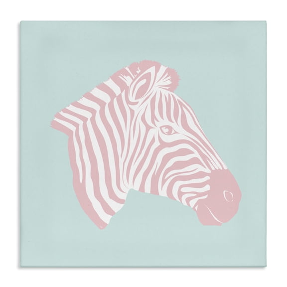 Stupell Industries Eclectic Pastel Zebra Portrait Canvas Art, 17 x 17, by Martina Pavlova