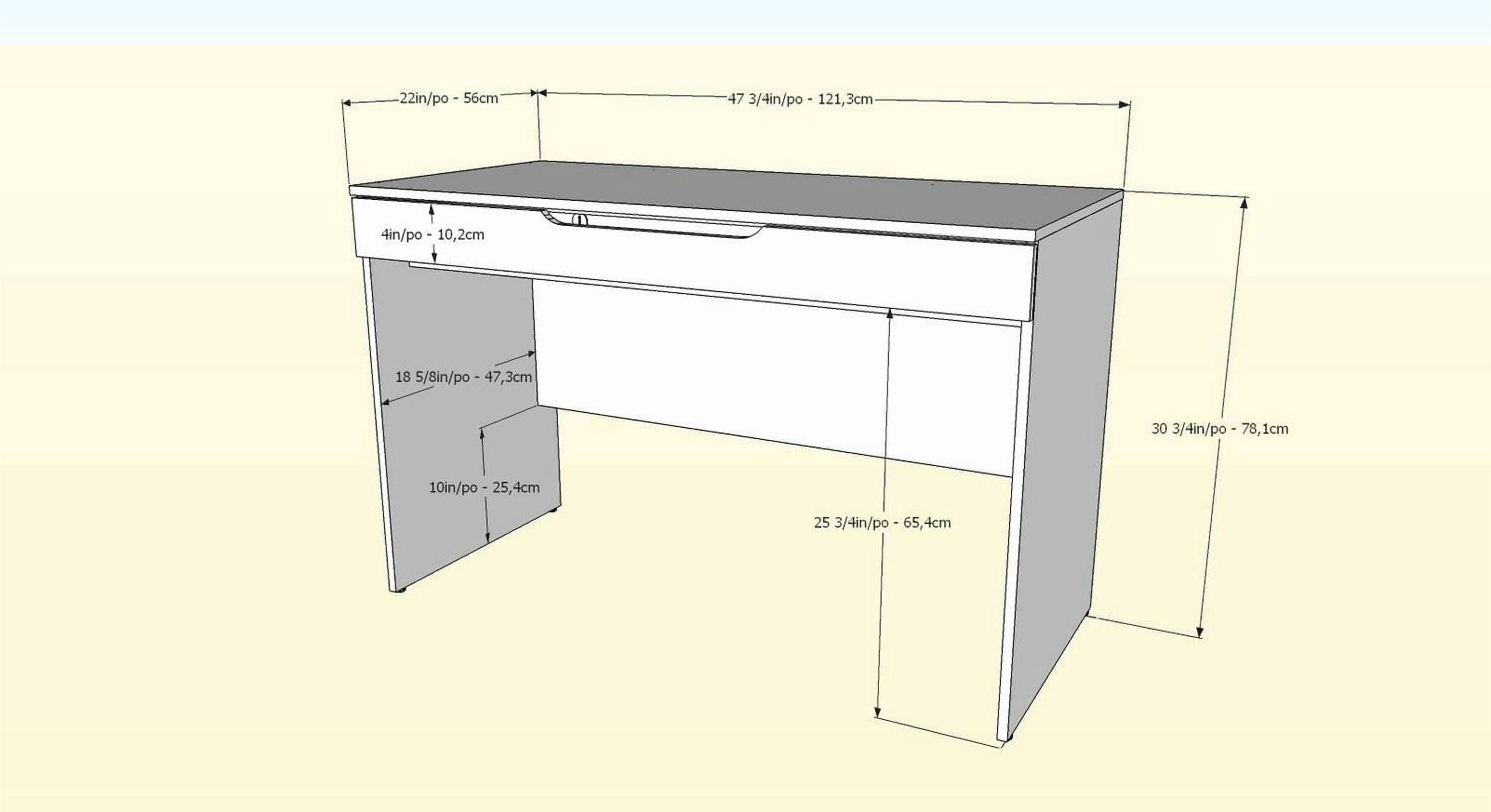 Arobas 2 Piece Home Office Set, White