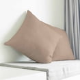 thumbnail image 4 of Throw Pillow Covers 26x26 Inch, Beige Solid Color Decorative Pillow Cases for Couch Sofa Bed, Aesthetics Contemporary Luxury Cotton Linen Square Home Decor Pillowcases with Hidden Zipper, 4 of 7