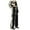 Black, variant on HXWCHs Women's Fashion Straight Leg Casual Pants with Side Stripes for Sports and Everyday Wear XXL Brown