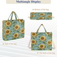 thumbnail image 6 of Corduroy Composite Fabric Tote Bag Magnetic Snap Large Capacity Crossbody Bag Beige Shoulder Strap Sunflowers on Blue, 6 of 8