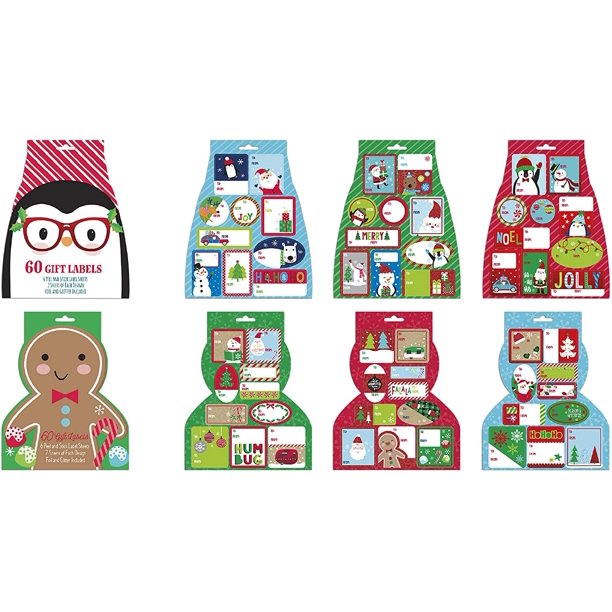 BTHERE Bundle of 120 DieCut Peel & Stick Merry Christmas Holiday Gift