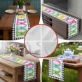 thumbnail image 5 of Burlap Table Runner 70 Inches Long,Easter Colorful Cartoon Rabbit Peeps Non-Slip Kitchen Table Runners for Dining Room Everyday Use Party Table Decorations Quote and White Black Lattice, 5 of 9