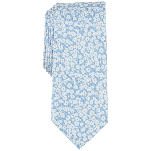 Bar Iii Mens Regular fit Tie Necktie One Size Light Blue White Floral