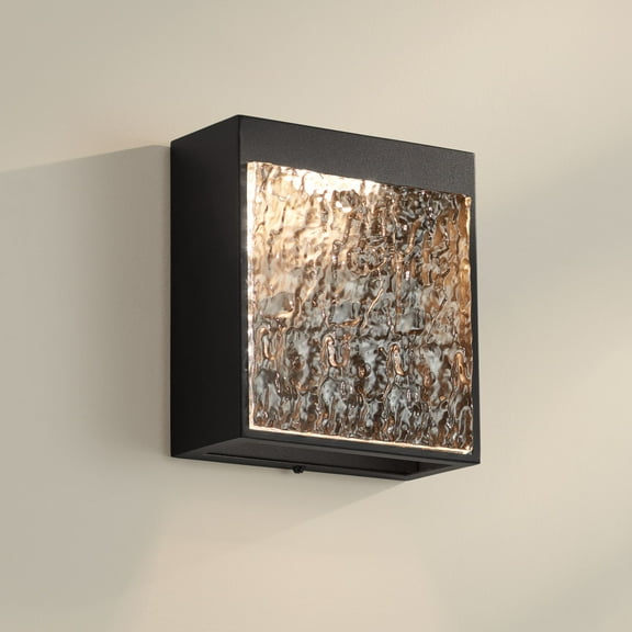 Possini Euro Design Possini Euro Sofia 8 1/2"H Black Hammered Glass LED Wall Sconce
