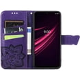 thumbnail image 2 of Funda tipo cartera para T-Mobile Revvl 6 5G, de piel sintética, con tapa, correa para la muñeca, ranuras para tarjetas, bolsillo con soporte y diseño de mariposas en relieve., 2 of 8