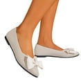 thumbnail image 3 of NOKIO Women'S Ballet Flats Female Dress Shoes Women'S Flats Dressy Ladies Fashion Breathable Mesh Knitted Bow Decorative Pointed Flat Casual Single Shoes Affordable Women'S Flat Loafers, 3 of 7