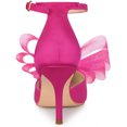 thumbnail image 3 of Zapatos de tacón alto de aguja Allegra K correa en el tobillo pajarita Rosa caliente 38, 3 of 6