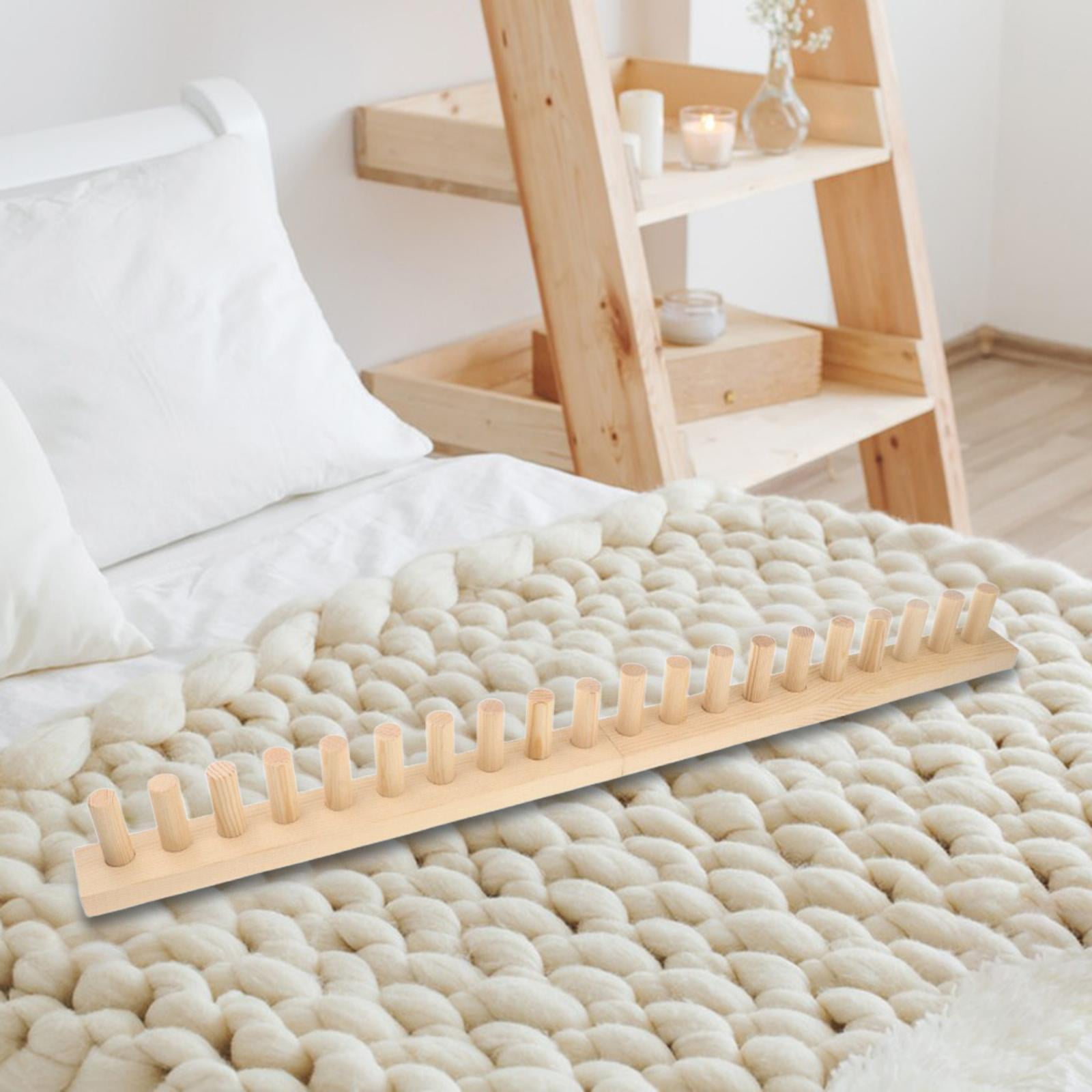 GUOOL Knitting Frame for Thick Yarn Blankets, Adjustable Size, Assembly Required, DIY Wooden Frame for Home Decor, Ideal for Hand Knitting for Beginners