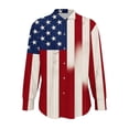 thumbnail image 5 of Atogsazn 4th of July Satin Silk Shirt for Women Dress Casual Button Down Long Sleeve Shirts Blouse Tops Outfit Red M Fashion, 5 of 6