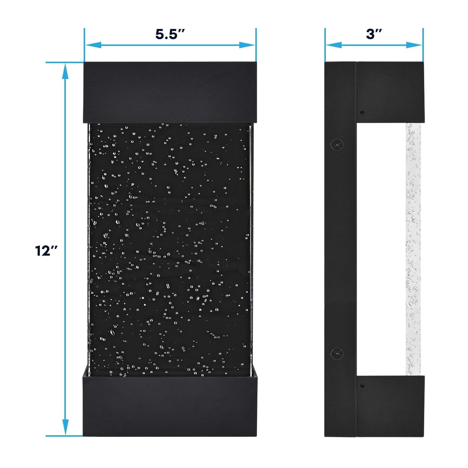 Luxrite LED Up Down Outdoor Wall Lights, Bubble Glass, 3CCT 3000K-5000K, IP65, 12", Aluminum