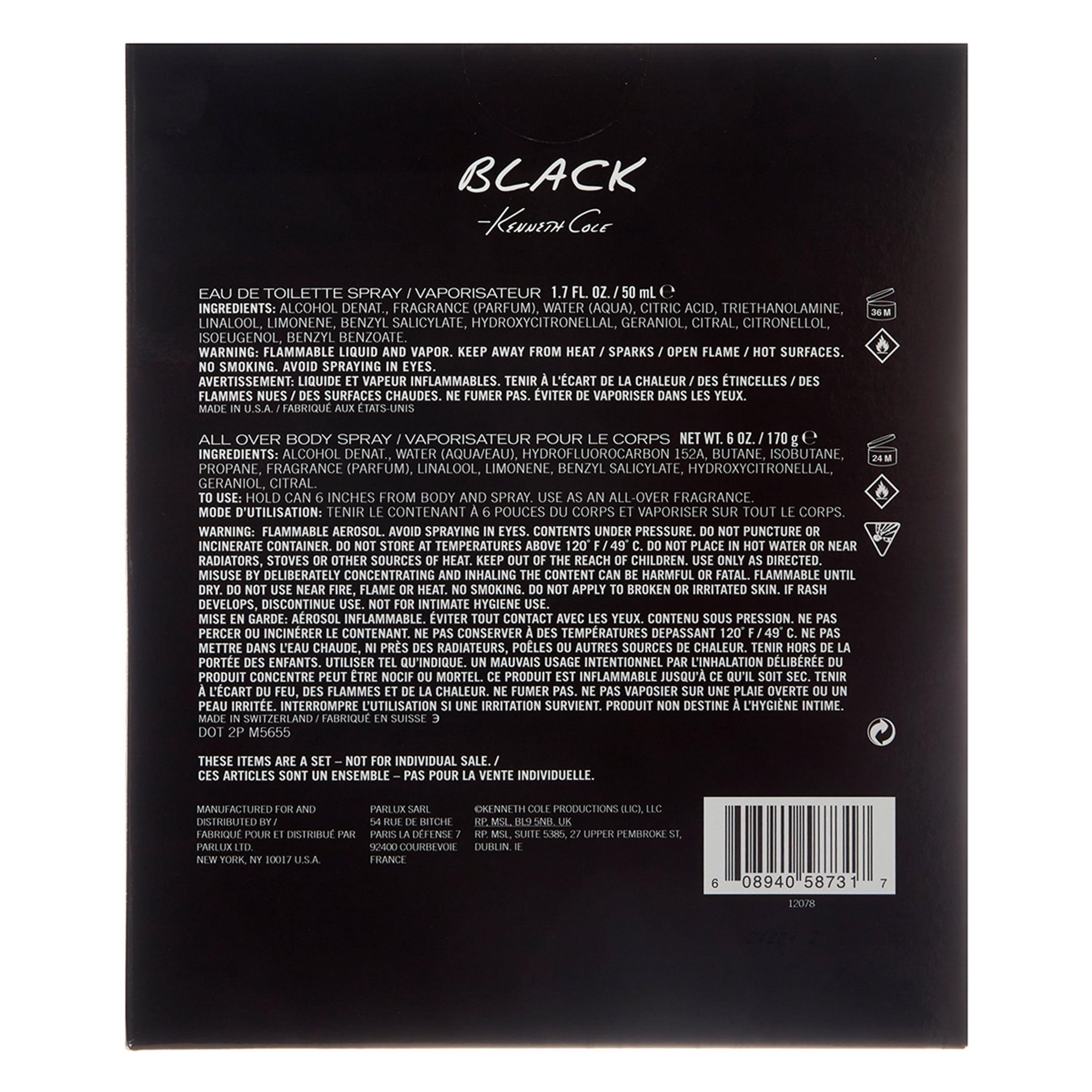 Kenneth Cole, Black Gift Set, Cologne, for Men, 2 Pieces